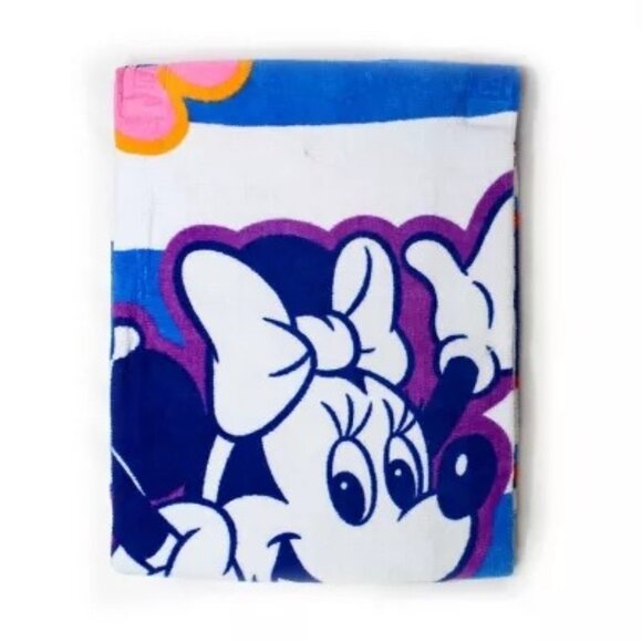 Disney Mickey Mouse & Friends Minnie Striped 100% Cotton Beach Towel 28" x 58" - Picture 4 of 8